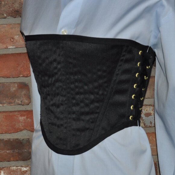 Handmade 2 sided, Lace-up, Bustier Corset, Star Print & Black Cashmere  M - Picture 1 of 13